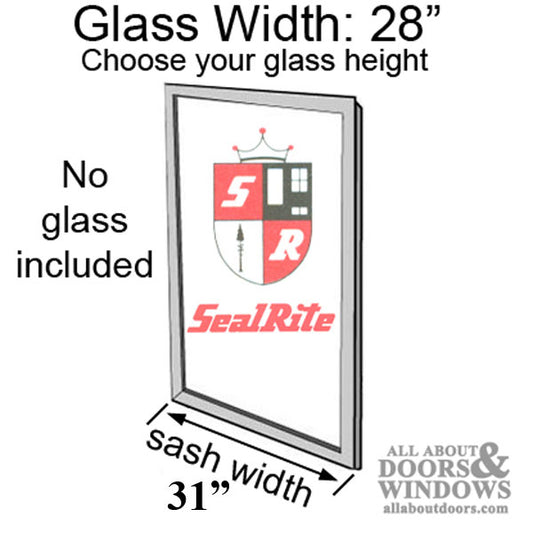 SealRite Primed wood casement sash 28" width (glass width); glass not included