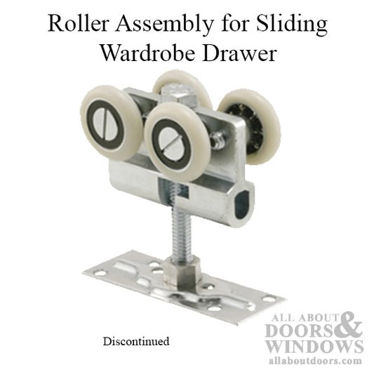 New Style Top Mount Roller Assembly with 4 1-1/8 Inch Nylon Wheels for Sliding Wardrobe Door