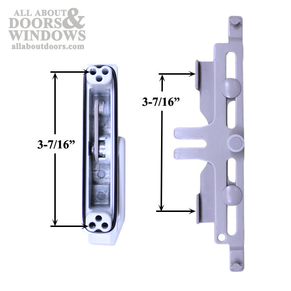 RH Multi-Point Sash Lock with Bracket & Tapered Nylon Rivet Sleeve for Tie Bar Applications - White - RH Multi-Point Sash Lock with Bracket & Tapered Nylon Rivet Sleeve for Tie Bar Applications - White