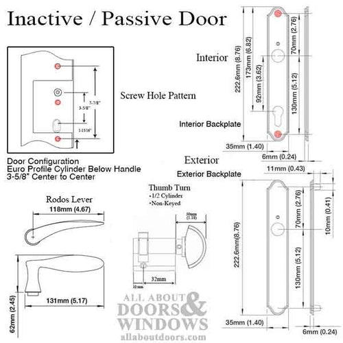 HOPPE Multipoint Handle Set with Rodos Lever Inactive Resista Satin Nickel - HOPPE Multipoint Handle Set with Rodos Lever Inactive Resista Satin Nickel