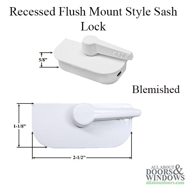 Crestline Recessed Flush Mount Style Sash Lock - White-BLEMISHED - Crestline Recessed Flush Mount Style Sash Lock - White-BLEMISHED