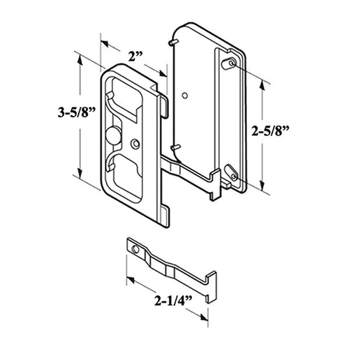 Non-Handed Plastic Latch & Pull Handle Set with Steel Latch for Sliding Screen Door - Black - Non-Handed Plastic Latch & Pull Handle Set with Steel Latch for Sliding Screen Door - Black