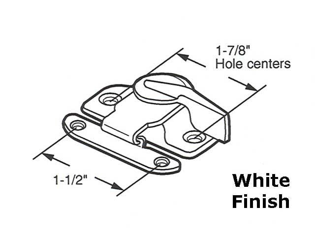 Sash / Cam Lock - Wood Sash Hardware, Stamped Steel - White - Sash / Cam Lock - Wood Sash Hardware, Stamped Steel - White