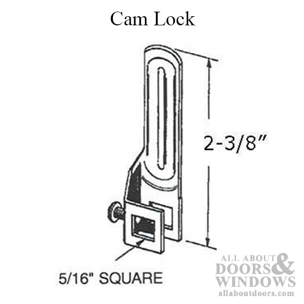 Discontinued - CAM LOCK 2-3/8 inch Length, 5/16 inch Sq Hole - Discontinued - CAM LOCK 2-3/8 inch Length, 5/16 inch Sq Hole