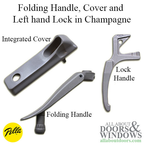 Pella Casement Window Hardware Pella Folding Handle Cover and Left Hand Lock For Pella 2000 to Current Windows Choose Color - Pella Casement Window Hardware Pella Folding Handle Cover and Left Hand Lock For Pella 2000 to Current Windows Choose Color