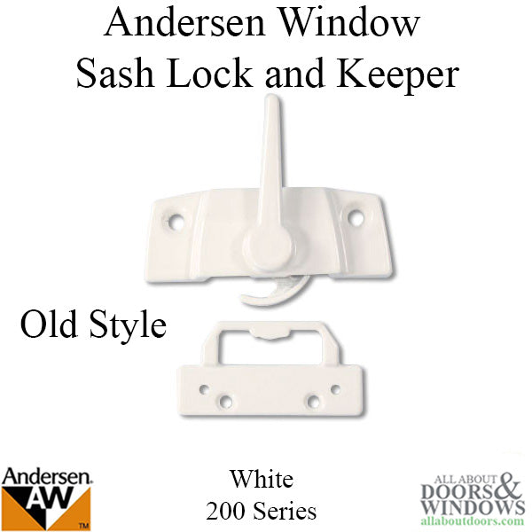 Discontinued Andersen Sash Lock and Keeper OLD STYLE Double Hung in White - Discontinued Andersen Sash Lock and Keeper OLD STYLE Double Hung in White