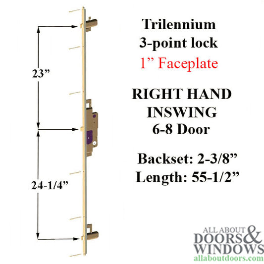 Trilennium 3000 series 55-9/16 Assy, 6-8 Door Right - Choose Finish