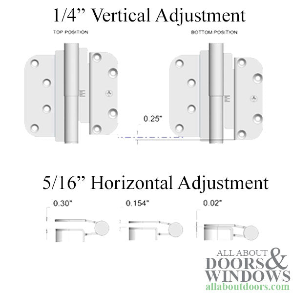 M3 Dual Adjustable Lift Off Hinge, Concealed Ball Bearings, Left Hand as Shown - M3 Dual Adjustable Lift Off Hinge, Concealed Ball Bearings, Left Hand as Shown