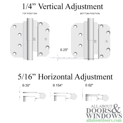 M3 Dual Adjustable Lift Off Hinge, Concealed Ball Bearings, Left Hand as Shown - M3 Dual Adjustable Lift Off Hinge, Concealed Ball Bearings, Left Hand as Shown