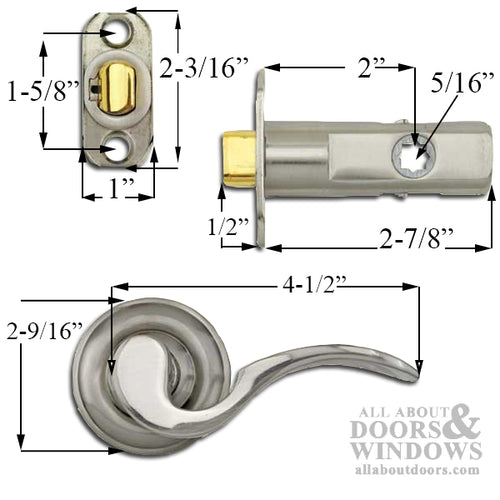 Curved Lever Passage Hardware Kit with 2 Inch Backset - Choose Color - Curved Lever Passage Hardware Kit with 2 Inch Backset - Choose Color