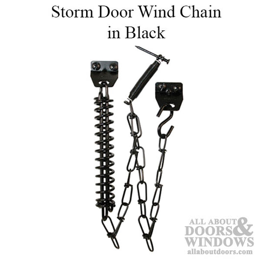 Storm Door Wind Protector Chain and Spring Black Finish
