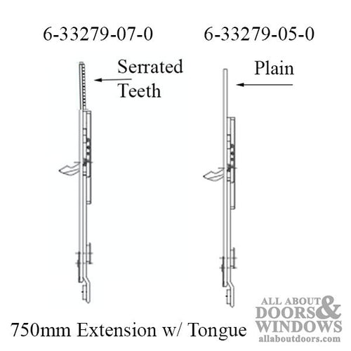 Tripact 750mm Extension with Tongue Locking Point - Black - Tripact 750mm Extension with Tongue Locking Point - Black