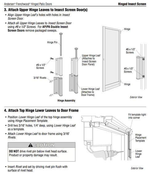 Lower Screen Door Hinge Leaf for Screen Doors White Andersen Lower Leaf Hinge 2579475 - Lower Screen Door Hinge Leaf for Screen Doors White Andersen Lower Leaf Hinge 2579475