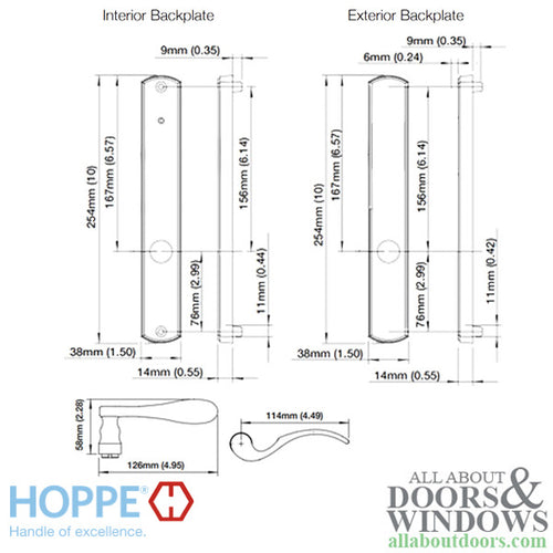 Hoppe HLS7 Handleset, Munchen, M112P/2167N, Fixed Handles Dummy, Oil Rubbed Brass - Hoppe HLS7 Handleset, Munchen, M112P/2167N, Fixed Handles Dummy, Oil Rubbed Brass