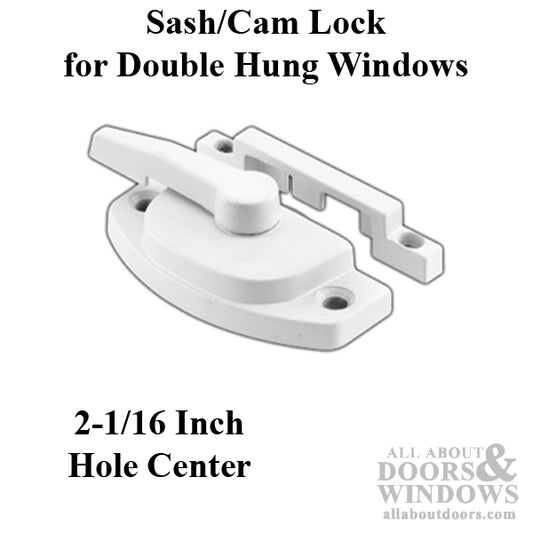 Sash/Cam Lock - Vinyl and Aluminum Sash Hardware, Diecast - White