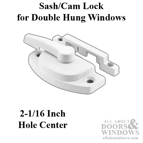 Sash/Cam Lock - Vinyl and Aluminum Sash Hardware, Diecast - White - Sash/Cam Lock - Vinyl and Aluminum Sash Hardware, Diecast - White