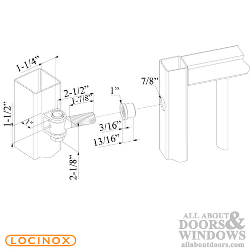Locinox 90 Degree Adjustable Gate Hinge Pair - Locinox 90 Degree Adjustable Gate Hinge Pair
