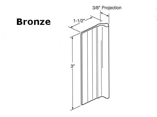 Pull, Mirror door   3 x 1-1/2 Inch - Bronze - Pull, Mirror door   3 x 1-1/2 Inch - Bronze