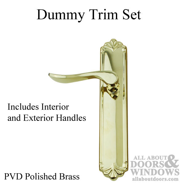 Dummy Trim Set for Hoppe / Peachtree / Weathershield Door, Euro Fixed Pair 2 x 10 LH - PVD Brass - Dummy Trim Set for Hoppe / Peachtree / Weathershield Door, Euro Fixed Pair 2 x 10 LH - PVD Brass