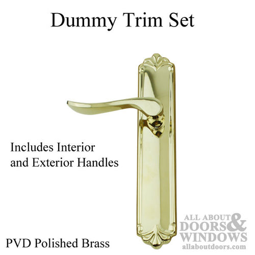 Dummy Trim Set for Hoppe / Peachtree / Weathershield Door, Euro Fixed Pair 2 x 10 LH - PVD Brass - Dummy Trim Set for Hoppe / Peachtree / Weathershield Door, Euro Fixed Pair 2 x 10 LH - PVD Brass