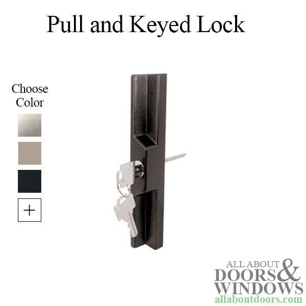 Pull and Keyed Lock - Sliding Patio Door, Six Hole Mounting Pattern - Choose Color - Pull and Keyed Lock - Sliding Patio Door, Six Hole Mounting Pattern - Choose Color