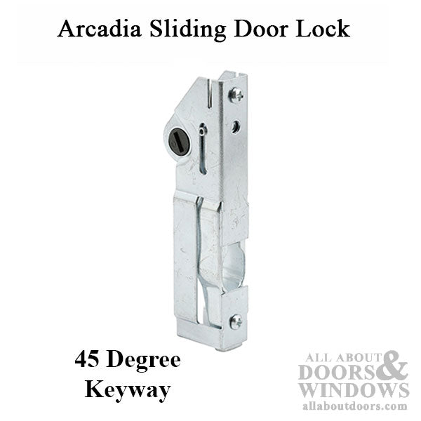 Mortise Lock - Sliding Patio Door, 45 Degree Keyway, Steel - Mortise Lock - Sliding Patio Door, 45 Degree Keyway, Steel