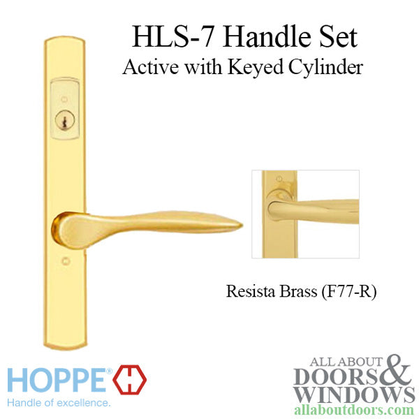 HOPPE HLS7 Handle Set with New Orleans Lever Keyed Active Resista Polished Brass - HOPPE HLS7 Handle Set with New Orleans Lever Keyed Active Resista Polished Brass