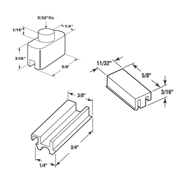 Repair Kit - Sliding Windows, Glides / Guides - Nylon - Repair Kit - Sliding Windows, Glides / Guides - Nylon