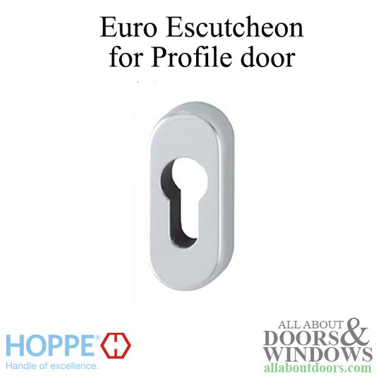 HOPPE Escutcheon for Euro Profile Doors with Nylon Base - Aluminum Silver