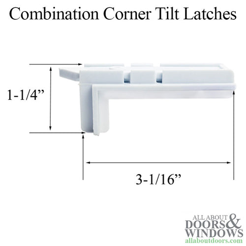 Maynard/Chelsea Combination Corner Tilt Latch, Left and Right Hand Pair - Maynard/Chelsea Combination Corner Tilt Latch, Left and Right Hand Pair