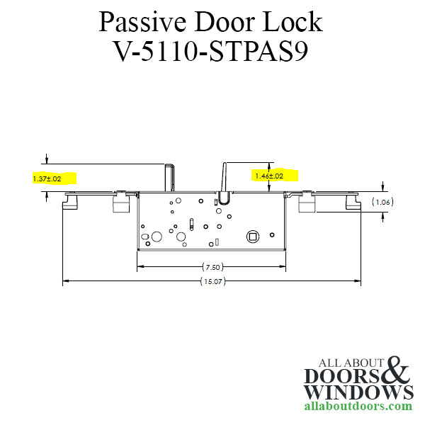 Ashland Passive Door Lock with Backset - Ashland Passive Door Lock with Backset