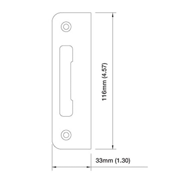 Strike Plate, PT0002N, Flat Tongue 1.30 x 4.57 - Antique Brass - Strike Plate, PT0002N, Flat Tongue 1.30 x 4.57 - Antique Brass