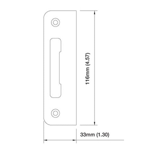 Strike Plate, PT0002N, Flat Tongue 1.30 x 4.57 - Antique Brass - Strike Plate, PT0002N, Flat Tongue 1.30 x 4.57 - Antique Brass