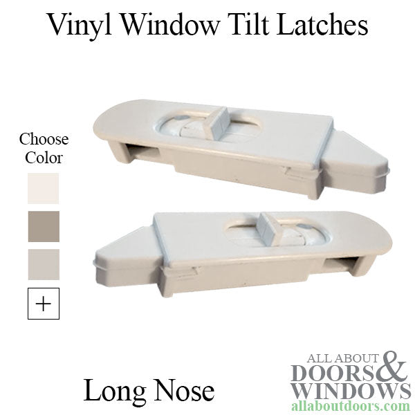 Tilt Latch for Single or Double Hung Vinyl Windows, Large Nose, Pair - Tilt Latch for Single or Double Hung Vinyl Windows, Large Nose, Pair