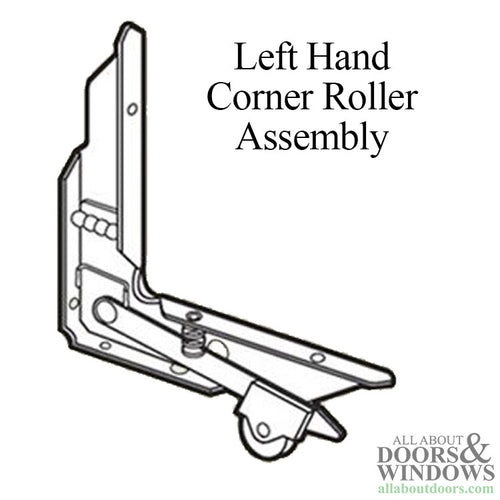 DISCONTINUED Left Hand Corner Insert Roller Assembly with 1 Inch Nylon Wheel for Sliding Screen Door - Gray Steel - DISCONTINUED Left Hand Corner Insert Roller Assembly with 1 Inch Nylon Wheel for Sliding Screen Door - Gray Steel