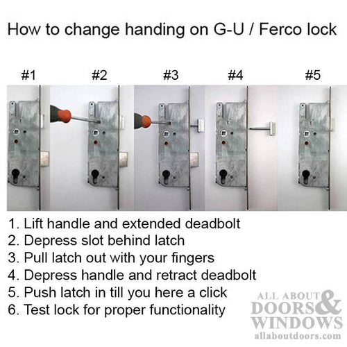 GU Monolock 50/92 American Version, Single Door Lock, Key BELOW - Stainless Steel - GU Monolock 50/92 American Version, Single Door Lock, Key BELOW - Stainless Steel