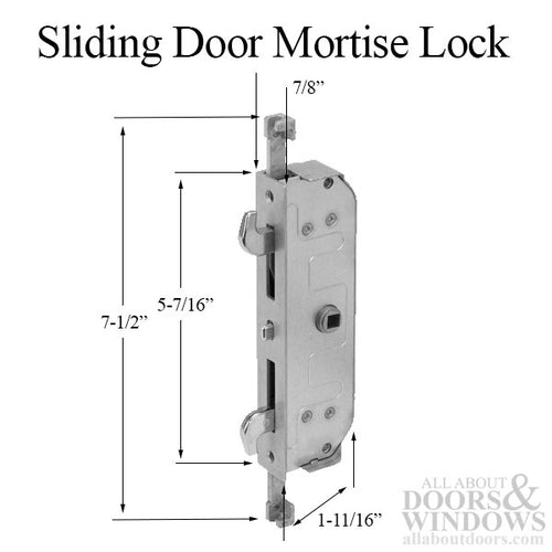 Milgard Montecito Sliding Door Mortise Lock, 2-point - Milgard Montecito Sliding Door Mortise Lock, 2-point