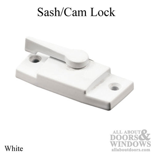 Sash/Cam Lock - Vinyl and Aluminum Sash Hardware, Diecast - White - Sash/Cam Lock - Vinyl and Aluminum Sash Hardware, Diecast - White