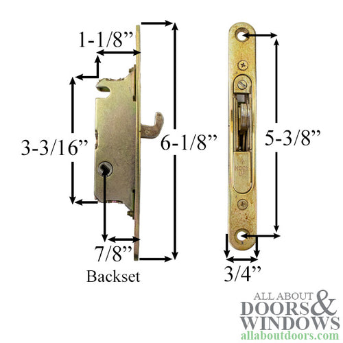 Mortise Lock With Face Plate, 45° Slot, 5-3/8