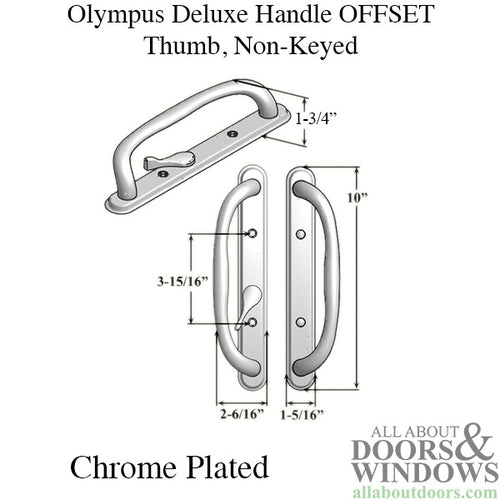 Olympus Handle Set with Thumb-turn for Sliding Glass Doors Non-Keyed Door Handle - Olympus Handle Set with Thumb-turn for Sliding Glass Doors Non-Keyed Door Handle