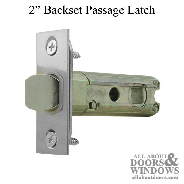 2 inch Backset Spring Latch, Square Face - Brushed Stainless Steel - 2 inch Backset Spring Latch, Square Face - Brushed Stainless Steel