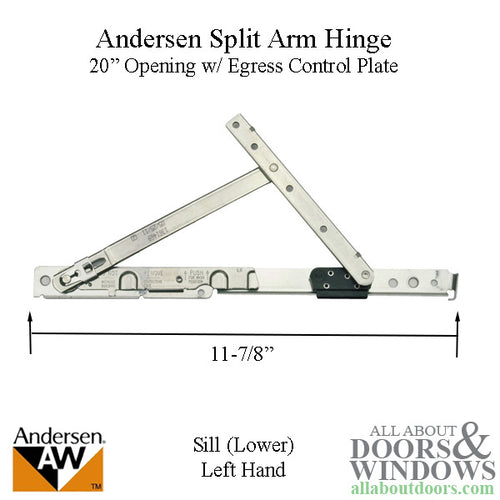 Andersen Sill Hinge Left-Hand Egress Split-Arm Sill Hinge 20 Inch Stainless Steel For Windows From 1966 To Present - Andersen Sill Hinge Left-Hand Egress Split-Arm Sill Hinge 20 Inch Stainless Steel For Windows From 1966 To Present