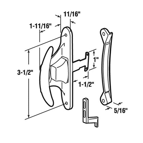 Non-Handed Latch & Pull for Sliding Screen Door - Black - Non-Handed Latch & Pull for Sliding Screen Door - Black