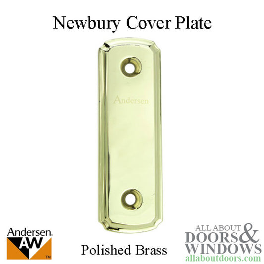 Andersen Gliding Door Cover Plate, Newbury Style - Polished Brass