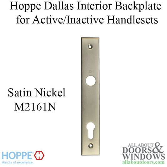 HOPPE Dallas Interior Backplate M2161N for Active/Inactive Handlesets - Satin Nickel