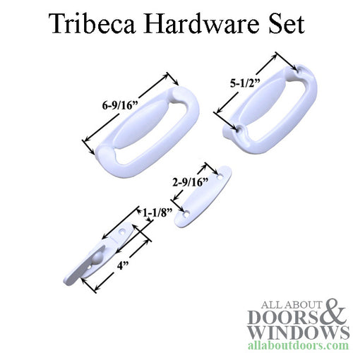 Andersen 2 Panel Gliding Door Tribeca Interior/Exterior Hardware Set - White - Andersen 2 Panel Gliding Door Tribeca Interior/Exterior Hardware Set - White