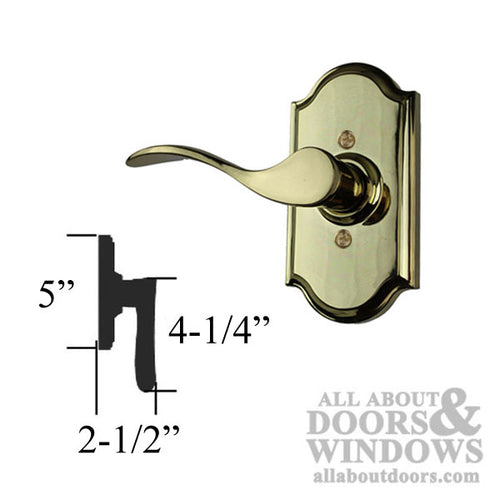 Weslock Bordeau Dummy Door Lever Premiere Polished Brass Left Hand Door Lever - Weslock Bordeau Dummy Door Lever Premiere Polished Brass Left Hand Door Lever