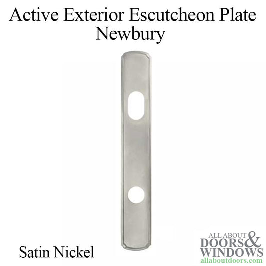 Newbury Active Exterior Escutcheon Plate - Satin Nickel