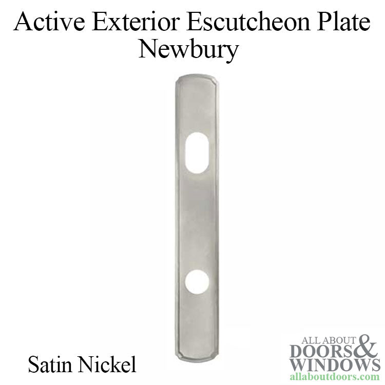 Newbury Active Exterior Escutcheon Plate - Satin Nickel - Newbury Active Exterior Escutcheon Plate - Satin Nickel