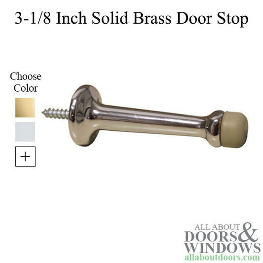 Door Stop, 3 inch with Rubber Tip